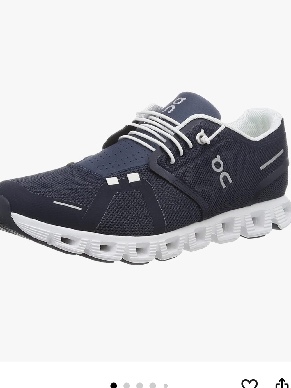 On Running Men's Cloud 5 Sneakers in Midnight Navy and White